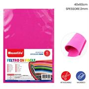 FOGLIO FELTRO 40X60CM 2MM FUCSIA