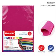 FOGLIO FELTRO 40X60CM 2MM ROSA SCURO