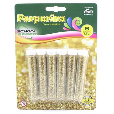 BLISTER DA 6 TUBETTI PORPORINA GR 4,5 ORO