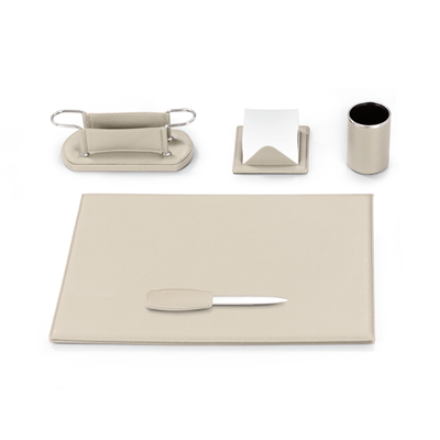 SERVIZIO DA SCRITTOIO ECOPELLE 5 PZ. 50X35 BIANCO 4205LB