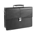 BORSA 1 SCOMPARTO PELLE SOFFIANO E TELA NERO