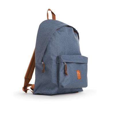 ZAINO WOODSTOCK IN TELA C/ZIP E TASCA AZZURRO 9238WK31
