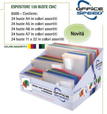 ESPOSITORE 120 BUSTE CON BOTTONE CIAC ASSORTITE