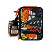 ASTUCCIO CORREDO 3 ZIP COMIX BRIGHT  NERO E ARANCIONE