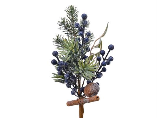 RAMETTO BACCHE BLU GLASSATE 687111  7X10X31CM