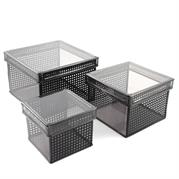 SET 3 SCATOLE IN METALLO CON COPERCHIO