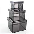 SET 3 SCATOLE IN METALLO CON COPERCHIO