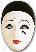 MASCHERA PIERROT IN PLASTICA CON CARTELLINO/ETICHETTA