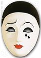 MASCHERA PIERROT IN PLASTICA CON CARTELLINO/ETICHETTA