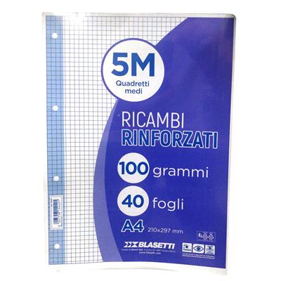 RICAMBIO RINFORZATO BLASETTI A4 40 FOGLI GR.100 5M 5442