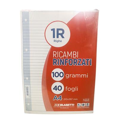 RICAMBIO RINFORZATO BLASETTI A4 40 FOGLI GR.100 1R 5444