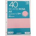 RICAMBI A4 80GR 40F 5M ROSA