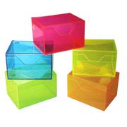 SCATOLA PLASTICA PORTA BIGLIETTI E BUSTE F.TO 9 COL. ASS