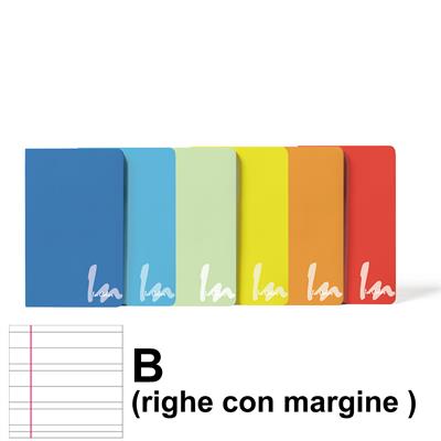 MAXI QUADERNO A4 IN COLOR 80 GR. 20+1FF RIG.B 6 COLORI P