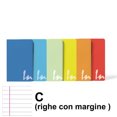 QUADERNO A5 IN COLOR 80 GR. 20+1FF RIG.C 6 COLORI PANTON