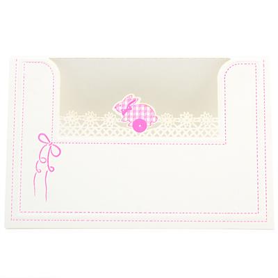 BIGLIETTI + BUSTE CONIGLIO ROSA