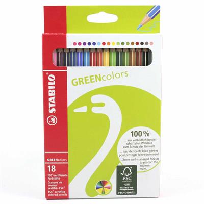 PASTELLI STABILO GREEN COLORS SCATOLA 18 COLORI