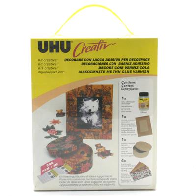 UHU CREATIV SET LACCA CORNICE SCATOLA FOGLI DI CARTA