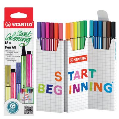 STABILO PEN 68 ASTUCCIO ZIG ZAG IN CARTONE DA 18 PZ.   6