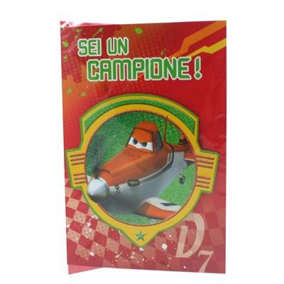 BIGLIETTO AUGURI PLANES C/APPLICAZIONI
