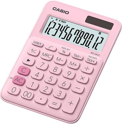 CALCOLATRICE DA TAVOLO CASIO MS-20UC 12 CIFRE ROSA