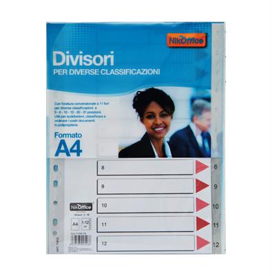 DIVISORI  PLASTIFIC. 1-12 F.TO A4 01NIK126