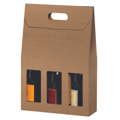 SCATOLA PORTABOTTIGLIA 3 27X9X41 KRAFT AVANA VN3CS/CAV
