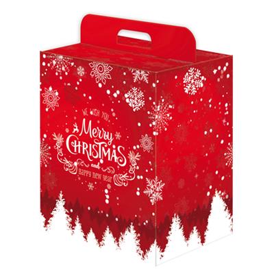 SCATOLA CARTONE M.CHRISTMAS ROSSO 28X20,5X34 MANIGLIA