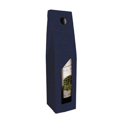 SCATOLA VINO CARTONE GOFFRATO 1 BOTTIGLIA BLU 9X9X38