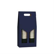 SCATOLA VINO CARTONE GOFFRATO 2 BOTTIGLIA BLU 18X9X38
