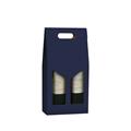 SCATOLA VINO CARTONE GOFFRATO 2 BOTTIGLIA BLU 18X9X38