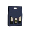 SCATOLA VINO CARTONE GOFFRATO 3 BOTTIGLIE BLU 27X9X38