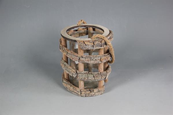 LANTERNA LEGNO/VETRO CM.15 DM.17