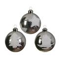 SFERE NATALE SPECCHIO CON DECOR. 80-85MM 3PZ. 60291