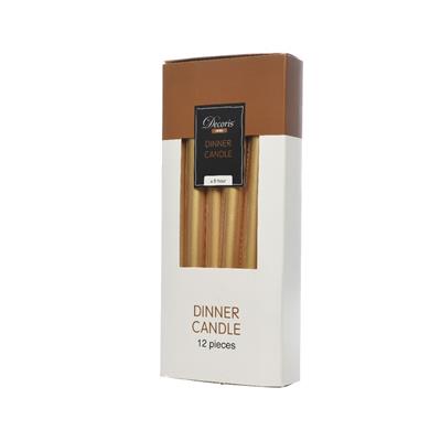 CANDELE CERA ORO NATALE 25CM 12PZ.