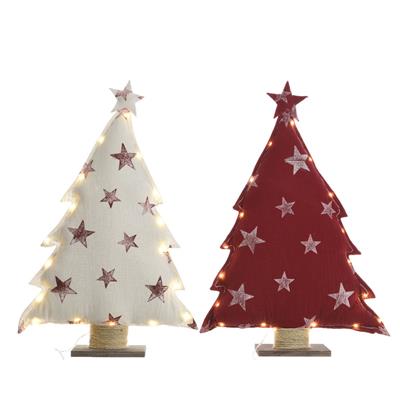 ALBERO FELTRO CON STELLE 10LED 2COL. ASS. 40CM