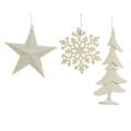 DECOR. NATALE PLASTICA BIANCO GLITTER APPEND. ASS.