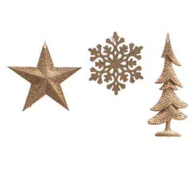 DECOR. NATALE PLASTICA RAME GLITTER APPEND. ASS.
