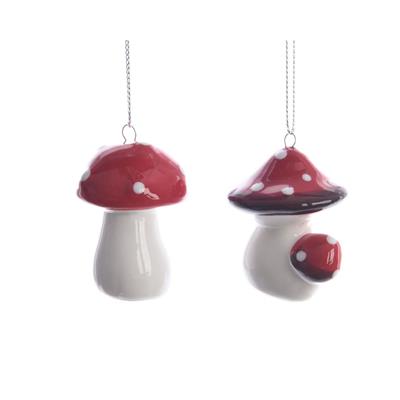 FUNGO ROSSO DECOR. NATALE CON GANCIO 4X4X4,5CM ASS.