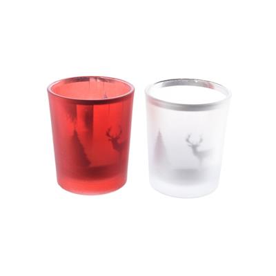BICCHIERE VETRO LASER ALBERO NATALE ASS. 5,5X6,5CM