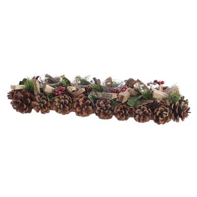 DECOR. NATALE 4 TAZZE PINO CHIARO 15X45X9,5CM