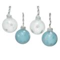 SFERA NATALE 8CM BIANCO / AZZURRO DECORATO 060633