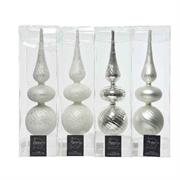 PUNTALE NATALE ARGENTO/BIANCO 8X32CM 173291
