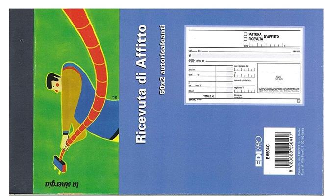 RICEVUTE D'AFFITTO 2 COPIE 9,9X17 AUTOCOPIANTI FF50X2