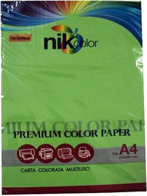CARTA COLORATA A4 100GF200GR VERDE FORT 23NIK092/200
