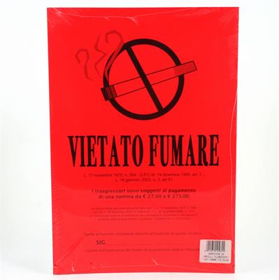 CARTELLI VIETATO FUMARE FLUORESCENTI