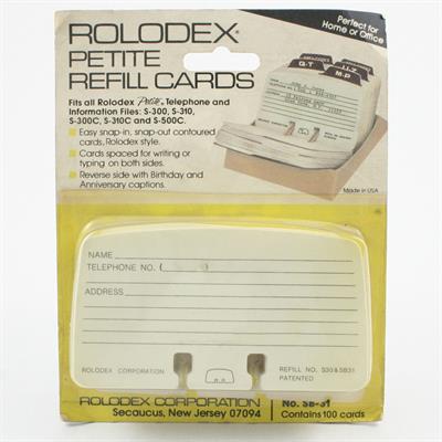 SCHEDE PER RUBRICA ROLODEX