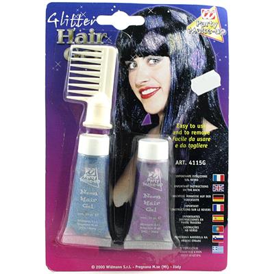 SET GLITTER GEL PER CAPELLI C/PETTINE 4115G