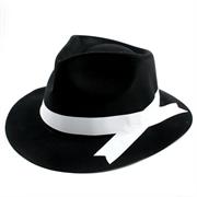 CARNEVALE CAPPELLI GANGSTER NERI FLOCCATI 2797G