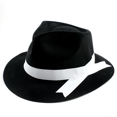 CARNEVALE CAPPELLI GANGSTER NERI FLOCCATI 2797G